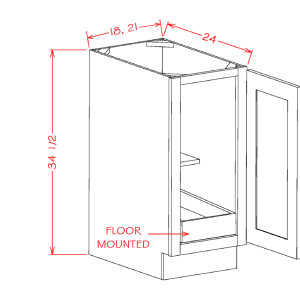 SINGLE FULL HEIGHT DOOR ONE ROLLOUT SHELF BASE KITS