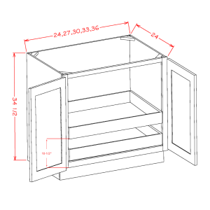 DOUBLE FULL HEIGHT DOOR TWO ROLLOUT SHELF BASE KITS