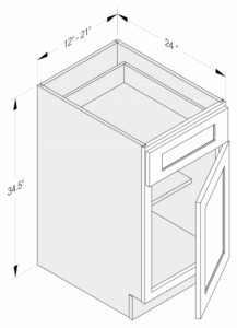 BASE CABINET 1 DRAWER 1 DOOR 1 SHELF
