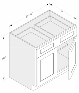 BASE CABINET 2 DRAWER 2 DOOR 1 SHELF