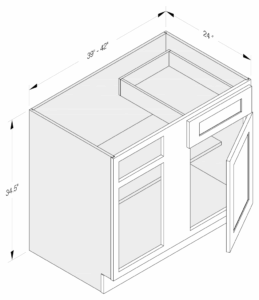 BLIND BASE CORNER CABINET 1 DOOR 1 DRAWER 1 SHELF