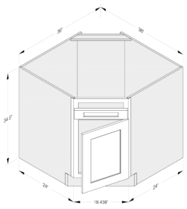 CORNER SINK BASE 1 DOOR 1 DUMMY DRAWER 1 SHELF