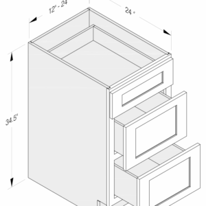 DRAWER BASE 3 DRAWER (2 BIG 1 SMALL)