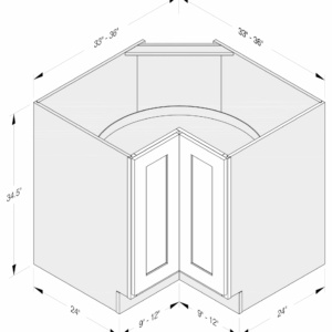 LAZY SUSAN BASE CABINET 1 BI-FOLD DOOR 2 PLATTER