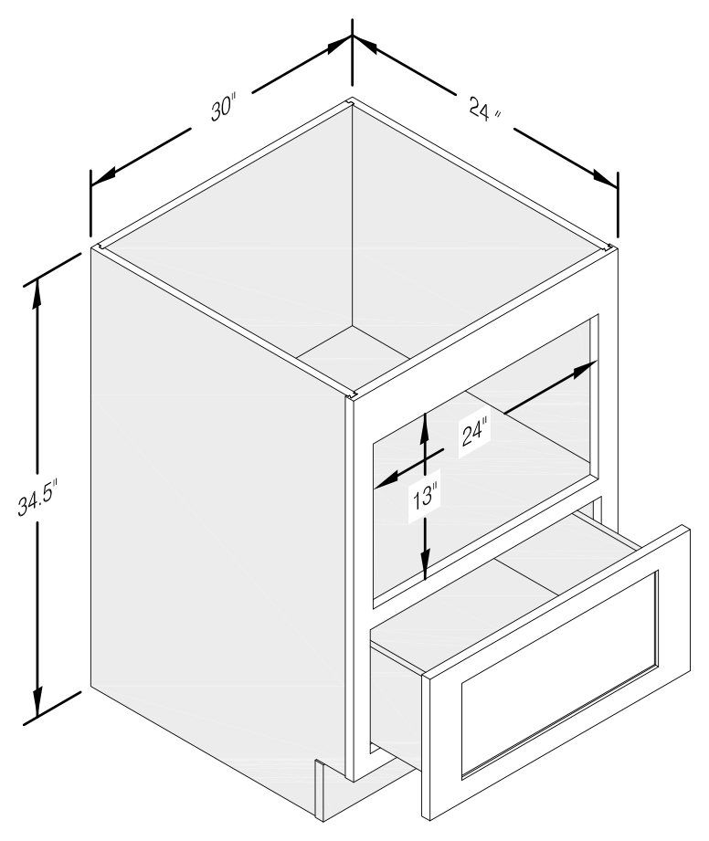 MICROWAVE DRAWER BASE 1 DRAWER 30''WIDE
