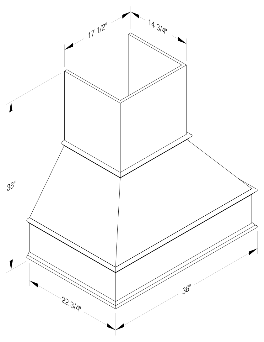 CHIMNEY STYLE WOOD HOOD