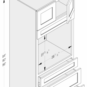 UNIVERSAL OVEN CABINET 2 DOOR 3 DRAWER