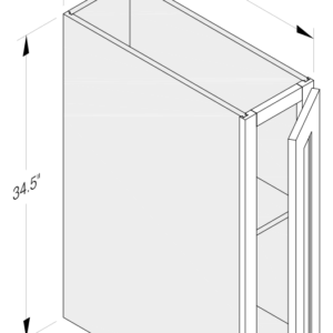 BASE CABINET 9'' WIDE 1 DOOR 1 SHELF