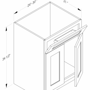 VANITY BASE CABINET WITH 1 TIP OUT DRAWER 2 DOORS