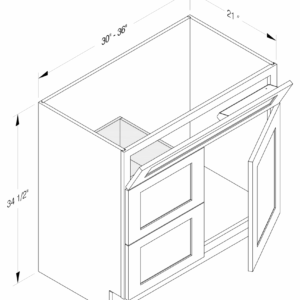 VANITY DRAWER BASE WITH 3 DRAWERS (1 SMALL 2 BIG)