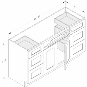 VANITY DRAWER CABINET - 1 Tip Out Drawer