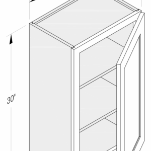WALL CABINET 1 DOOR 2 SHELVES 30"H