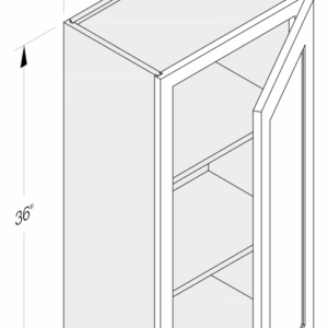 WALL CABINET 1 DOOR 2 SHELVES 36"H
