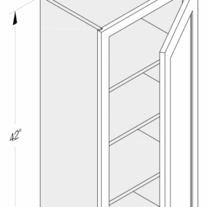 WALL CABINET 1 DOOR 3 SHELVES 42"H