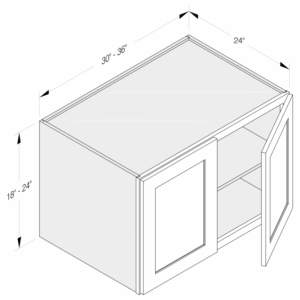 WALL FRIDGE CABINET 2 DOORS 1 SHELF 24"H
