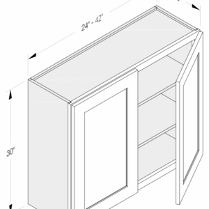 WALL CABINET 2 DOORS 2 SHELVES 30"H