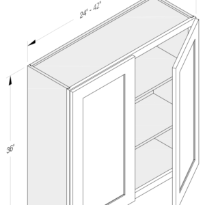 WALL CABINET 2 DOORS 2 SHELVES 36"H