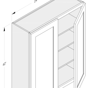 WALL CABINET 2 DOORS 3 SHELVES 42"H