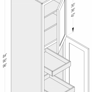 WALL PANTRY CABINET 3 ROLLOUTS 18'W