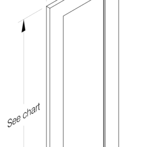 TOP DOOR WITH HINGE HOLES AND BUMPERS 14.5"W